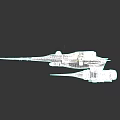 Futuristic Cosmic Spacecraft Design With Streamlined Body And Twin Thruster Engines