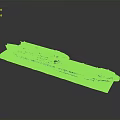 Scale Ship Model Display Featuring Brown Hull White Top And Green Grass Base