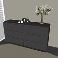 Light Luxury Solid Wood Sideboard Italian Style Storage Side Cabinet Drawer Type Vertical Cabinet with Six Drawers Sideboard 3d model