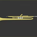 Shiny Golden Brass Trumpet Musical Instrument For Home Decor
