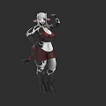 Anthropomorphic Cow Game and Movie Character With Black White Spots Red Outfit Confident Pose