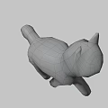 Game Animated Character Yellow And White Striped Cat Walking 3D Model Design