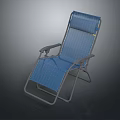 Blue Folding Deck Chair with Metal Frame and Breathable Mesh Fabric for Outdoor Relaxation