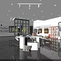 Modern Spacious Clothing Store Interior With Mannequins Display Shelves And Sofa