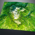 Serene Garden Landscape With Lush Green Vegetation Rolling Mountain Peaks And Water Elements