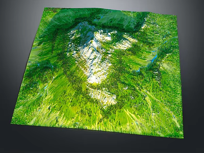 Serene Garden Landscape With Lush Green Vegetation Rolling Mountain Peaks And Water Elements 3d model