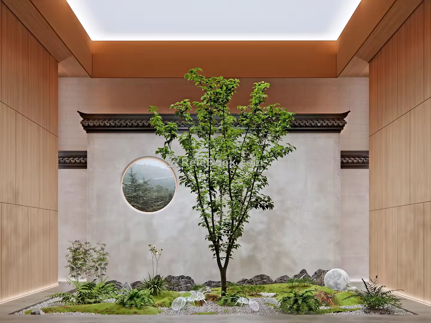 Modern landscape sketch courtyard sketch 3d model