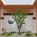 Modern landscape sketch courtyard sketch 3d model