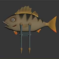 Unique Cartoon Fish Shaped Household Decor Item With Spider Legs And Stripe Pattern