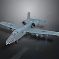 Gray Military Space Plane Model With Twin Engines Shark Mouth And Wing Mounts