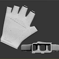 White Fingerless Gloves With Textured Design Two Pieces Stylish Comfort Accessory