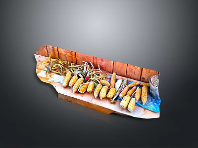 Set Of Corn Shaped Decorative Household Items For Rustic Home Decoration 3d model