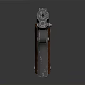 Vintage Metallic Pistol With Detailed Wooden Grip Isolated On Dark Background