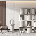 Quiet bookshelf partition shelf 3d model