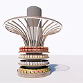 Elegant Modern Multi tiered Display Shelf with Circular Tiers for Product Showcase Design