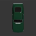 Shiny Green Vintage Sports Car with Classic Design on Dark Background and Reflection