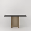 Modern Functional Table With Black Tabletop And Golden Curved Legs Design 3d model