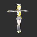 Game and Movie Character With Blonde Short Hair White Rabbit Ears White Top Yellow Accents
