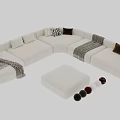 Modern Sectional Sofa With Color Options Ottoman Decorative Pillows And Throws