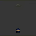 Blue And Gold Tactical Weapon Helmet With Warrior Inspired Design And Reflective Surface