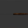 Vintage Weapon Knife With Wooden Handle And Red Stained Blade Design