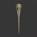 Bird Skull With Long Beak On Dark Background Showing Reflection On Smooth Surface