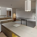 Quiet basement sofa tea table combination tea table and chair combination 3d model