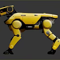 Yellow Robotic Dog Quadruped Robot With Mechanical Legs And Modern Design