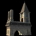 Historic Ancient Architecture With Detailed Pointed Tower Archway And Stone Windows