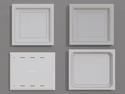 White Ceiling Panels with Four Different Designs and Simple Styles 3d model