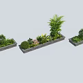 Decorative Garden Planters With Various Green Plants Colorful Flowers And Different Sizes