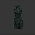 Fashionable Black Sleeveless Dress With Cross Straps And Slim Fit Design