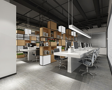 Open office area Industrial LOFT public office area 3d model