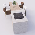 Nakajima counter bar counter operating table dining table and chairs 3d model