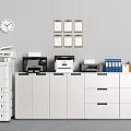 Office Appliances Including Multifunctional Printer Small Printers File Cabinets And Folders In Modern Office
