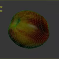 Fresh Ripe Peach with Glossy Red and Yellow Skin on Gray Background