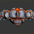 3D Fantasy Stone Creature Character With Lava Red Patterns And Rock Textures