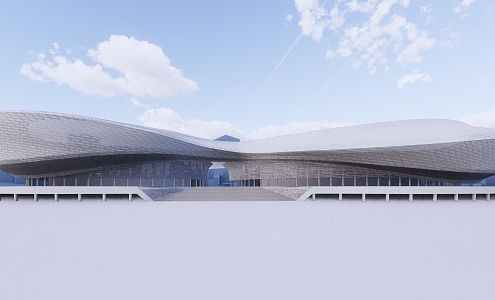 Modern Gymnasium Architecture Chengdu Phoenix Mountain Stadium 3d model