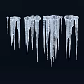 Frosty Icicles Hanging As Natural Garden Decor For Winter Outdoor