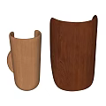 Wooden Wall Lamps in Light and Dark Wood with Cylindrical Decorative Design