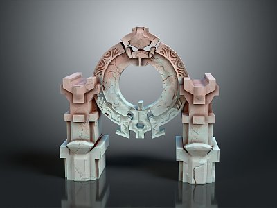 Stargate Spacetime Gate Sci-Fi Door Ring Door Loop Sci-Fi Ring Portal Shuttle Door 3d model