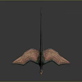 Realistic 3D Pterosaur Model With Red Green Wings And Long Tail In Flying Pose