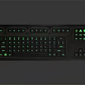 Black Mechanical Gaming Keyboard With Green Backlit And Programmable Keys