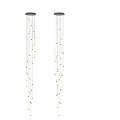 Modern Long Cylindrical Pendant Lights Hanging Illuminated In Decorative Design
