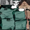 Man in Green Scrubs With Stethoscope Standing Against Gray Background