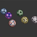 Diverse Patterned Soccer Balls As Essential Sports Equipment For Training And Matches