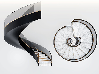 modern revolving staircase glass revolving staircase 3d model