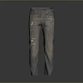 Distressed Denim Jeans With Ripped Details And Vintage Style For Casual Fashion Look