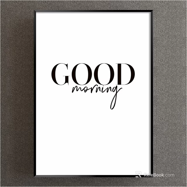 Good Morning Framed Wall Art With Modern Typography For Home Decor 3d model 