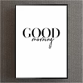 Good Morning Framed Wall Art With Modern Typography For Home Decor